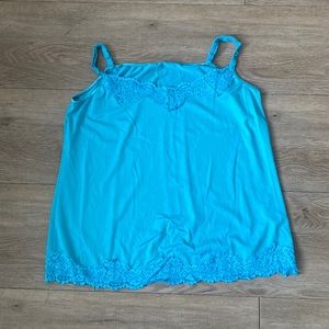Blue lace spaghetti top